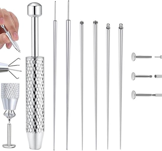 1 set piercingset, labret-piercing, gereedschapsopening voor guiding naaldgereedschap, chirurgisch staal, accessoires voor orecchio en neus labret