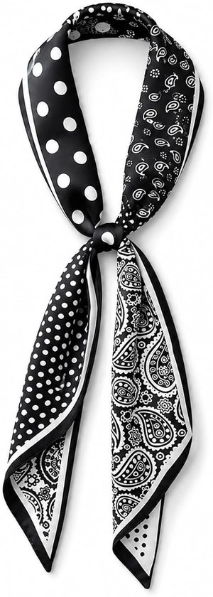 1 stuks zwart-wit koordriem met paisleypatroon voor dames
