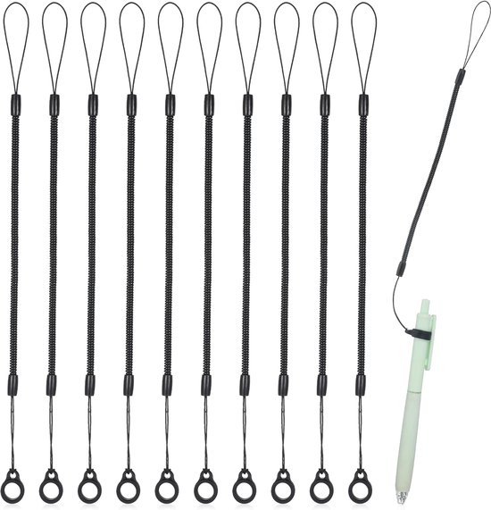 10 Pcs Pen Lanyards, Elastic Pen Strap with Silicone Rings, Retractable Pen Holder for Stylus, Pen Holder for - ShopVlot
