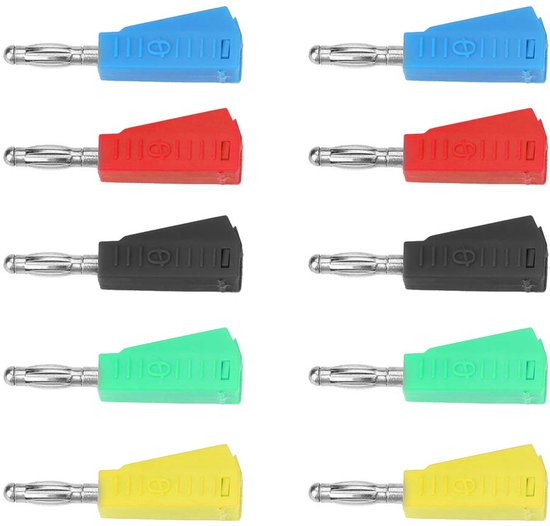 10 stuks 4 mm vergulde luidsprekerbananenstekker, stapelbare testsondeconnector voor luidsprekerversterker, bindingspost