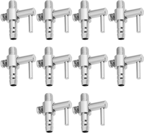 10 Stuks 4mm Aquarium Eenrichtings Luchtklep Distributeur Splitter Roestvrij Staal voor Luchtpomp Aquarium Viskom