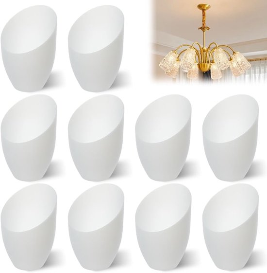 10 stuks acryl lampenkappen, hoefijzer vervanging lampenkap witte lamp licht cover voor woonkamer slaapkamer vloerlampen, 91,5 x 87,5 x 135 mm