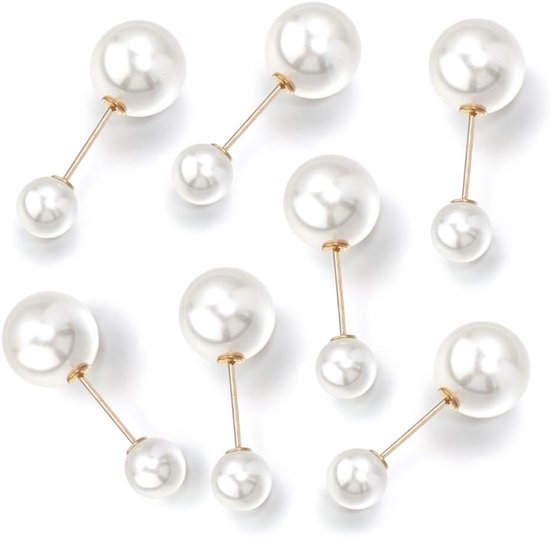 10 stuks brochenaalden met kunstmatige parels dames broche naald dubbele parel broche veiligheidsspelden trui dames parelkraag-pinnen voor meisjes kleding decoratie