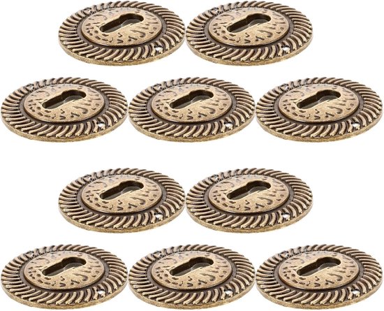 10 Stuks Delige Antieke Messing Sleutelgatplaatjes voor Kastdeuren Ladekasten Bureaus Universele Vintage Sleutelgatafdekking voor Meubeldecoratie Eenvoudige Montage