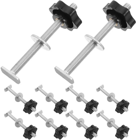 10 Stuks Delige T-track Knopset met Stervormige Grip Bouten Ringen Universele Vervanging voor Houtbewerkingsklemmen Jig-accessoires