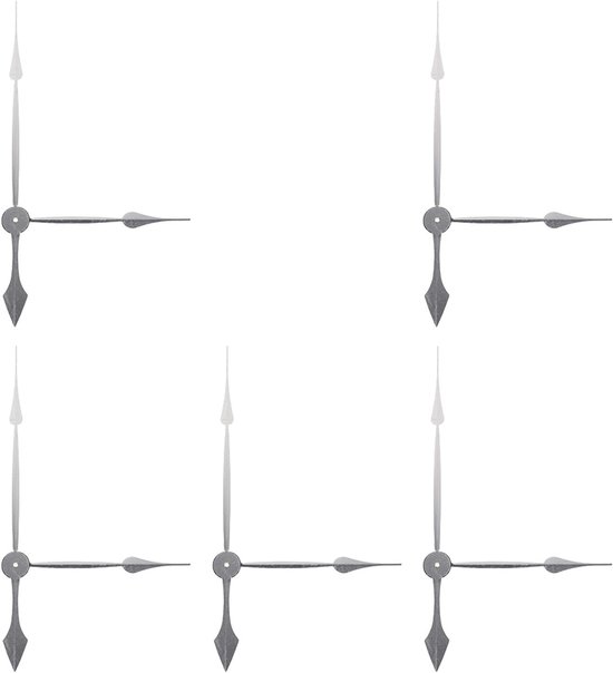 10 Stuks Delige Zilveren Aluminium Wijzers met Lange As voor Wandklok DIY Vervangingsonderdelen voor Grote Decoratieve Geschikt voor Woonkamer Kantoor Slaapkamer