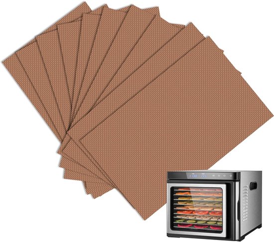 10 stuks dienbladen set voor Harvest Right Freeze Dryer Trays – herbruikbare accessoires voor vriesmachines, glasvezel, helpt voorkomen dat levensmiddelen plakken (17 x 27 cm, goud)