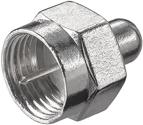 10 stuks F-stekker voor SAT-kabels tot Ø 6,5 mm - CU verguld, brede moer