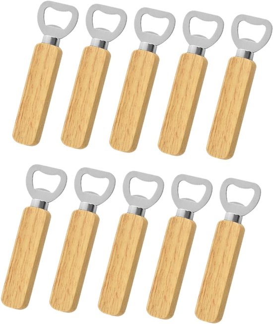 10 Stuks Flesopener Met Houten Handvat Bier Dop Opener Beste Man Voorstel Bruidsjonkers Sokken Metalen Bieropener Bruidsjonkers Voorstel Wijn Mens Hulpmiddel Roestvrij Staal