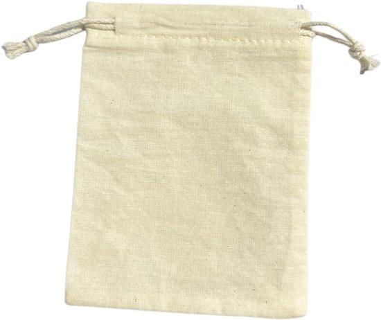 10 stuks katoenen zakjes met koord, hart, sieradenzakjes, cadeauzakje voor Moederdag, oogstfeest, bruiloft, verjaardag, Kerstmis, geschenkverpakking, wit