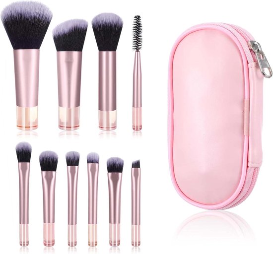 10 stuks make-upkwasten met make-uptas, make-upkwasten, professionele make-upkwastenset, make-upkwasten voor concealer, foundation