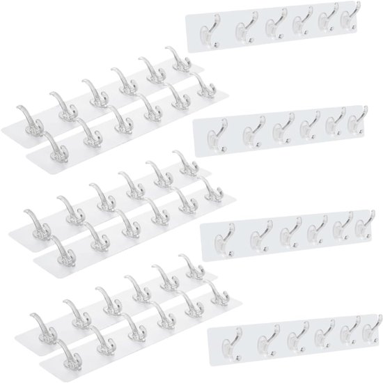 10 Stuks Muur gemonteerde opslag plakkerige haak hanger thuis rij haak schappen Thuis Haken organisatoren opslaggerei hangende haak hangende keuken organizer p.p Transparant