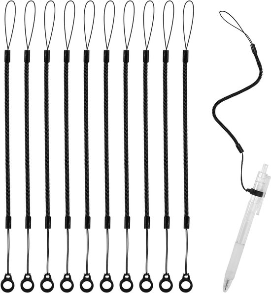 10 Stuks Penkoorden, Elastische Koord met Siliconen Ringen Intrekbare Styluskoord Klembordpenriem Anti-Verlies Tablet Stylushouder voor Het Vastmaken Van de Stylus Aan Het Touchscreen