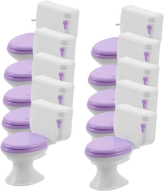 10 Stuks Poppenhuis Badkamer Accessoires Compact Realistisch Mini Toilet Speelgoed Voor Creatief Rollenspel Decoratie