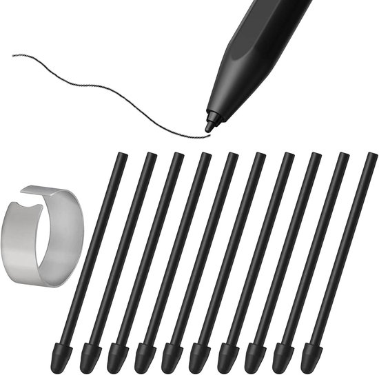 [10 stuks] reservepunten voor Remarkable 1/2/marker/Marker Plus, Kindle Scribe Pen2 Pro, Boox Pen2 Pro, Boox Pen Plus, Tab X, MAX Lumi2, Note Air2, Note Air2 Plus, Note5, Nova Air C, zwart