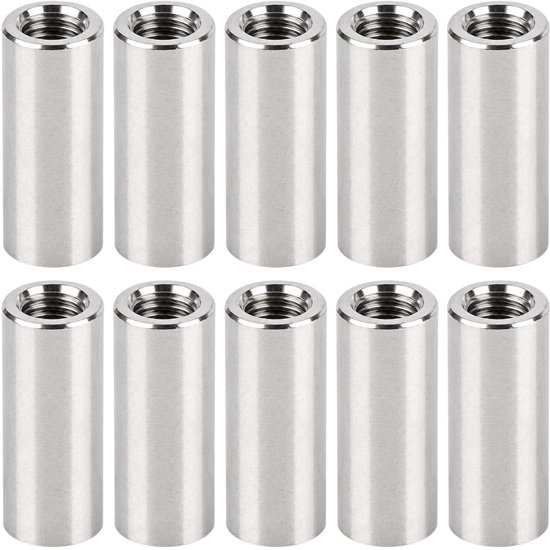 10 stuks schroefdraadhulzen metalen hulzen maat M5 × 30 mm roestvrij staal