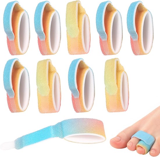 10 stuks teenbandages, hamerteenspalken, teenspreiders, hamertenencorrectie, teenbandage voor gebroken tenen, teenslippers voor scheve tenen, gebogen tenen, geschikt voor vingers en tenen