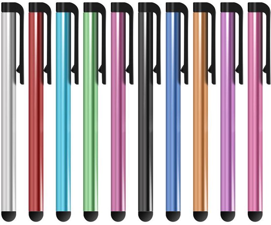10-stuks Touchscreen Pen - Telefoon/Tablet Touchpen - Universele Capacitieve Pen - Meerdere Kleuren van Merkloos