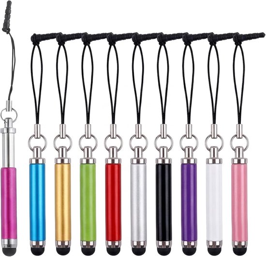 10 stuks universele touchpen voor tablets en smartphones, capacitieve stylus met hoge gevoeligheid voor Android-tablets en alle touchscreen-apparaten, 10 kleuren