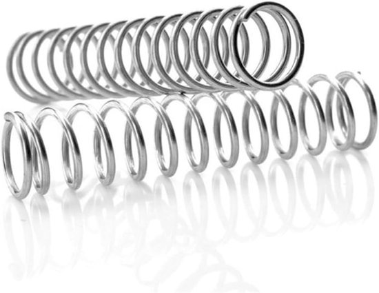 10 stuks veerdraad diameter 0,2 mm roestvrij staal micro kleine drukveer OD 2 mm/2,5 mm/3 mm/4 mm lengte 5-50 mm zilver(10mm,2.5MM_0.2MM)