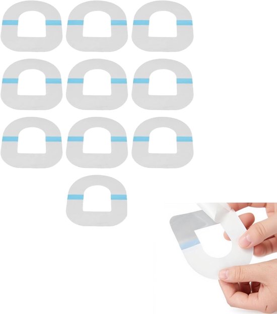 10 stuks zelfklevende pleisters, professionele freestyle Libre-sensorafdekkingen Zelfklevende pleisters, voorgesneden flexibele fixatie zelfklevende afdekkingen Accessoire voor sensor