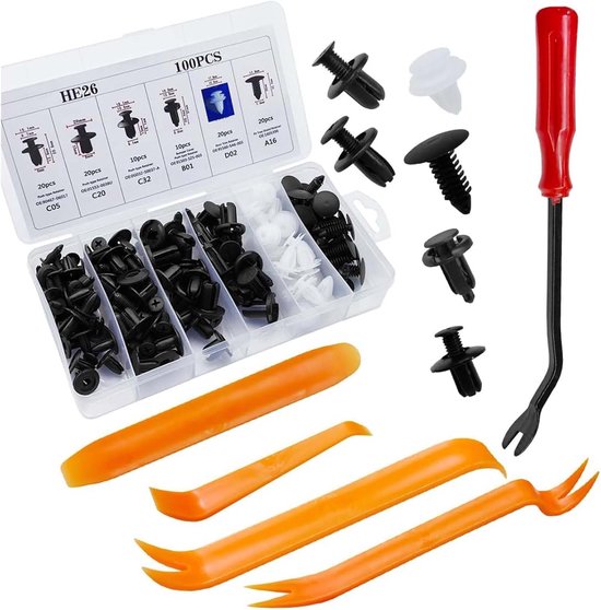 100 Stuks Bevestigingsclips Autoclips Voor Mercedes Benz C-Class W205 2015+C180 C200 C260, 6 Soorten Auto Plastic Montageset, Spreidklinknagels, Carrosserieclips, Kunststof Klinknagels