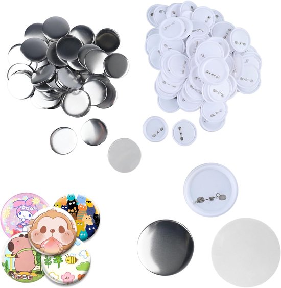 100 Stuks Blanco Knopen Maken Benodigdheden, Ronde Badge Button Pins Voor Button Maker Machine, 58mm