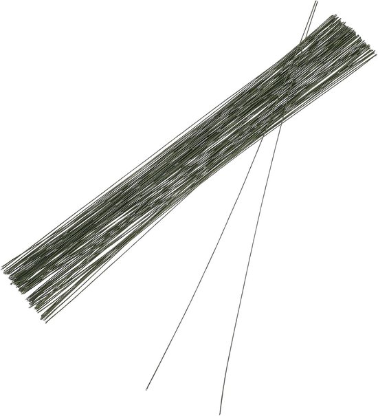 100 Stuks Flexibele Olijfgroene Bloemendraad met Papieren Coating Sterke Ijzeren Stelen voor Kunstbloemen DIY Bloemstukken Kransen Decoraties