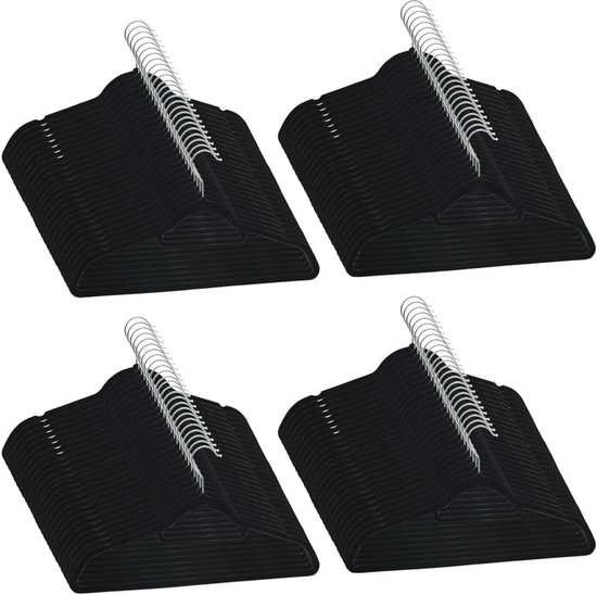 100 stuks fluwelen kleerhangers van kunststof en metaal met 360 graden draaibare haak, antislip inkepingen en cilindrische stang voor broeken en dekens