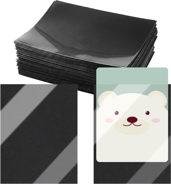 100 Stuks Kaarthoezen Zwart, 66x91mm Folie voor Verzamelkaarten Hoezen | Trading Card Hoezen voor Kaartenbeschermer voor Verzamelkaarten Folie voor Pokemon, MTG, Sportkaarten, Munten
