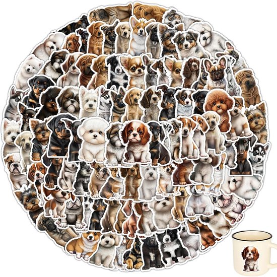 100 stuks Kindle stickers, honden, stickers Kindle, dierenstickers