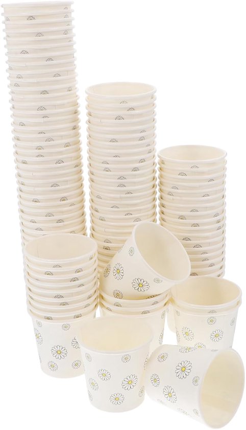 100 stuks kleine papieren bekers, 30 ml, wegwerpbekers met elegant design, veelzijdig inzetbaar voor warme en koude dranken zoals en thee