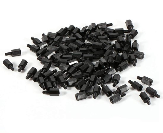 100 stuks M2 M3 M4 Plastic Nylon Hex Mannelijke Vrouwelijke Spacer Afstandhouders Schroef Moer Assortiment Kit voor DIY Elektronica Projecten en Mechanische Assemblage Duur