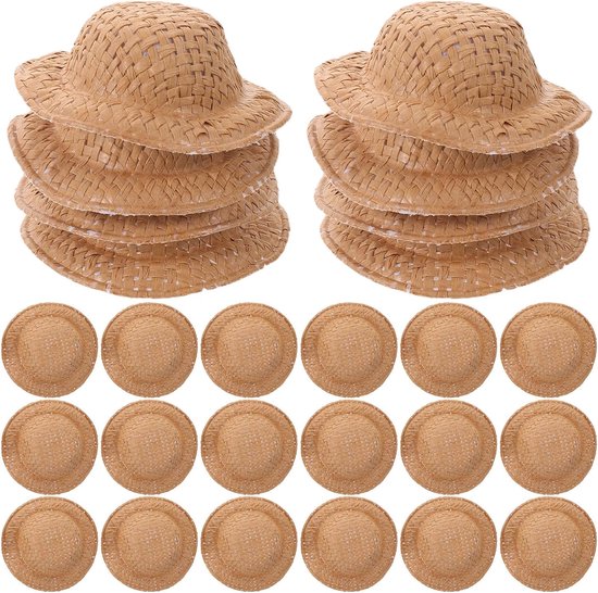 100 Stuks Mini Woven Hoedje Veilig DIY Miniatuur Knitted Sombrero Ornament voor Poppenhuis Decoratie Feestaccessoires