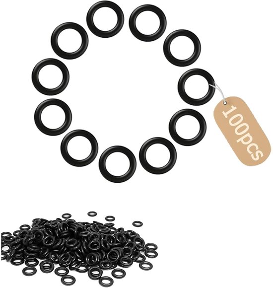 100 stuks O-ring NBR70, 7x4mm Nitrilrubberen O-ringen, Metrisch Zwarte Rubber Afdichtingsringen voor Kraan, Auto, Hogedrukreiniger, Buizen