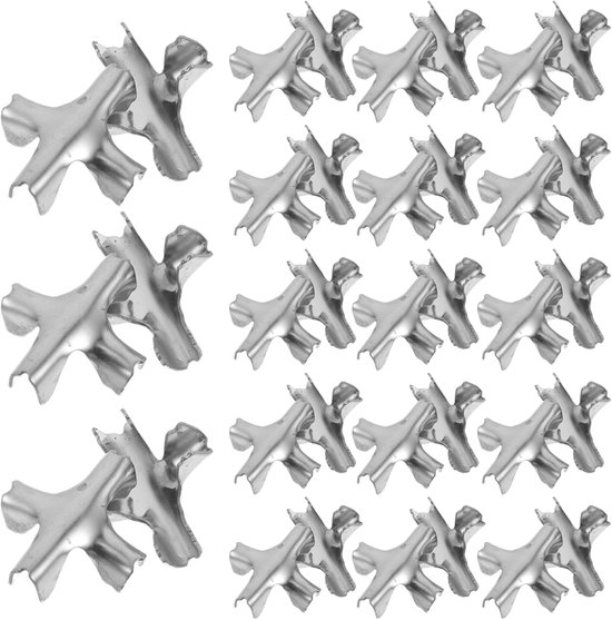 100 Stuks Rvs Onzichtbare Kruisgespen voor Veiligheidsnetten Stevige Draadklemmen voor Balkonbeveiliging Geschikt voor Diverse Draaddiameters Uitgebreide Beveiligingsprojecten