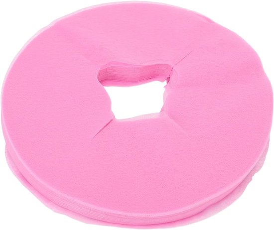 100 stuks wegwerp gezicht cradle covers hoofdsteun covers voor massagetafel of gezichtsbed, waxen bed, kuuroorden (gezicht wieghoezen) roze