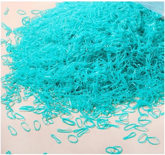 1000 stuks mini-haarelastiekjes, haarvriendelijk en elastisch, haarelastiekjes voor meisjes, kleine manenelastiekjes voor kinderen, met fijn haar, turquoise