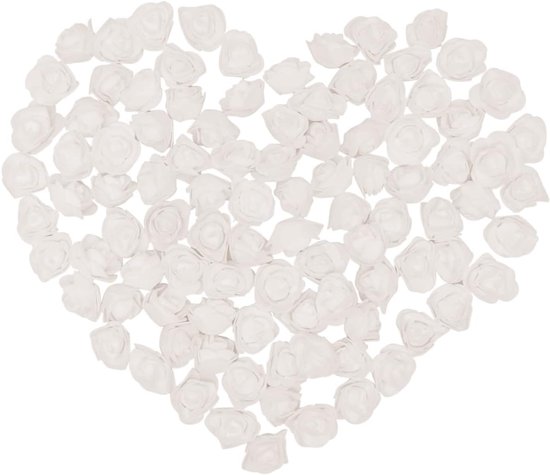 100stuks Kunstmatige Rozenkoppen Voor Boeketten Decoratie Wit Voor Bruiloft Feest Babyshower Thuisdecoratie