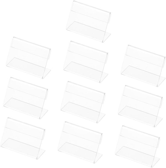 10stuks Transparante Acryl Signaalhouder Vormig Horizontaal Voor Prijs Naamlabels Duurzaam Stijlvol Voor Retail Kantoorgebruik