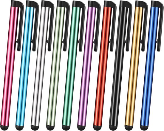 10x universele stylus pen touch-pen stylus met clip-ontwerp Geschikt voor Alle Touchscreentablets, Computers en Smartphones, Autonavigators
