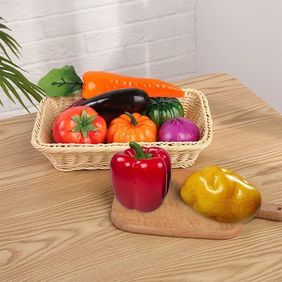 11 stuks kunstmatige groenten, nep nep gemengde groenten decoratie Home keuken realistische nep voedsel display groenten set nep aubergine, paprika, kleine pompoen, radijsjes