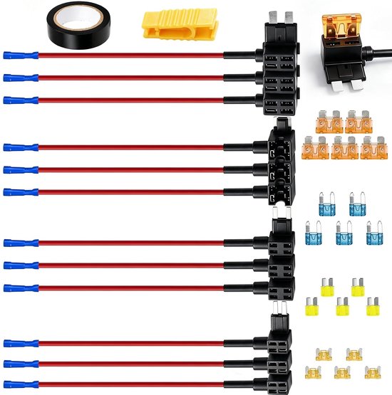 12 Stuks 12V-32V Circuitadapter en Zekeringenset – Zekeringhouder