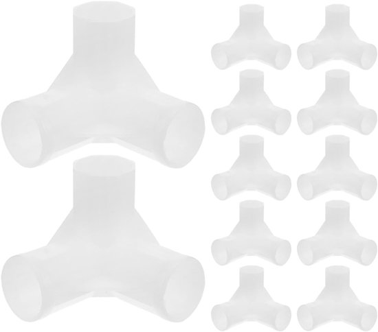 12 Stuks Delige Witte Plastic Hoekverbindingen Id Stevige Kledingkast Verbindingsstukken Universele Vervanging voor Draagbare Kledingrekframes Stofvriendelijk Ontwerp
