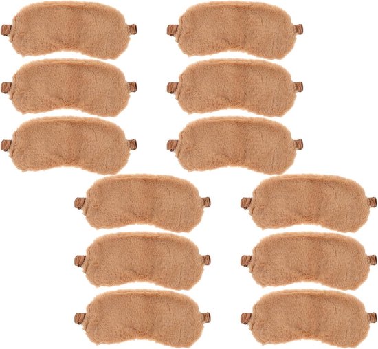 12 Stuks Pluche Slaapmaskers voor Meisjes Zacht Kort Pluche Blinddoek met Volledige Lichtblokkering Comfortabele Cartoon Oogmaskers voor Reizen Middagdutjes Nachtelijk Gebruik
