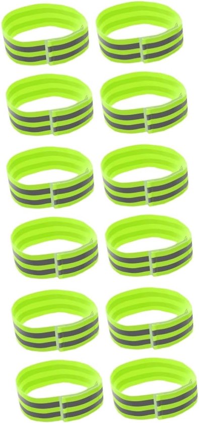12 Stuks Reflecterende Beenbanden Reflecterende Armband Reflecterend Loopwerk Loopband Lichtgevende Reflecterende Enkelband Veiligheid Hardlooppolsbandje Reflectorbanden