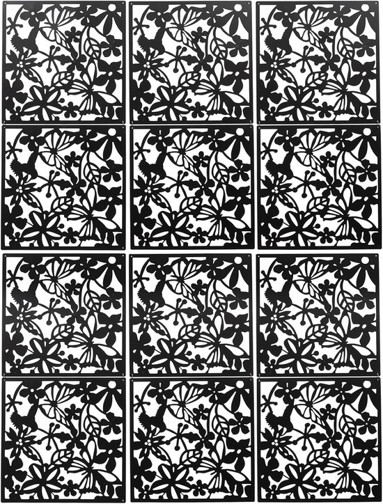 12 stuks ruimteverdelers, 40 x 40 cm, doe-het-zelf ruimteverdeler, scherm, kamerverdeler, hangende ruimteverdeler, voor interieurdecoratie, woonkamer, eetkamer, slaapkamer, bar