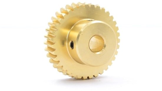 1/2 stuks wormwiel 1 module 15T/20T/25T/30T/35T/40T/50T/60T boring 5mm-12mm messing tandwiel wormas voor CNC-apparatuur(1 Module 25T Bore 8mm)