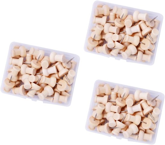 120 Stuks houten punaises kurk bosachtige inrichting duw kindermodel vissersboot houten decor prikbord creatieve punaise duimspijkers visgraat versieren pin Bamboe