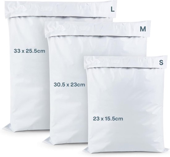 120 stuks verpakkingszakken, verzendzakken voor kleding S/M/L